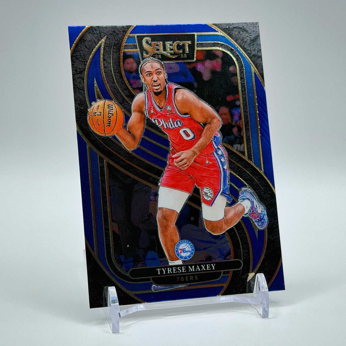Tyrese Maxey – 2024-25 Panini Select Premier Level Blue #156 – Philadelphia 76ers - front