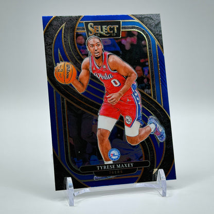 Tyrese Maxey – 2024-25 Panini Select Premier Level Blue #156 – Philadelphia 76ers - front