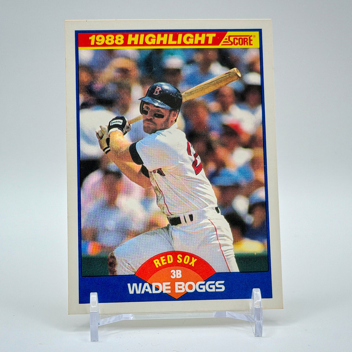 Wade Boggs – 1989 Score 1988 Highlight Base #654 – Boston Red Sox - front