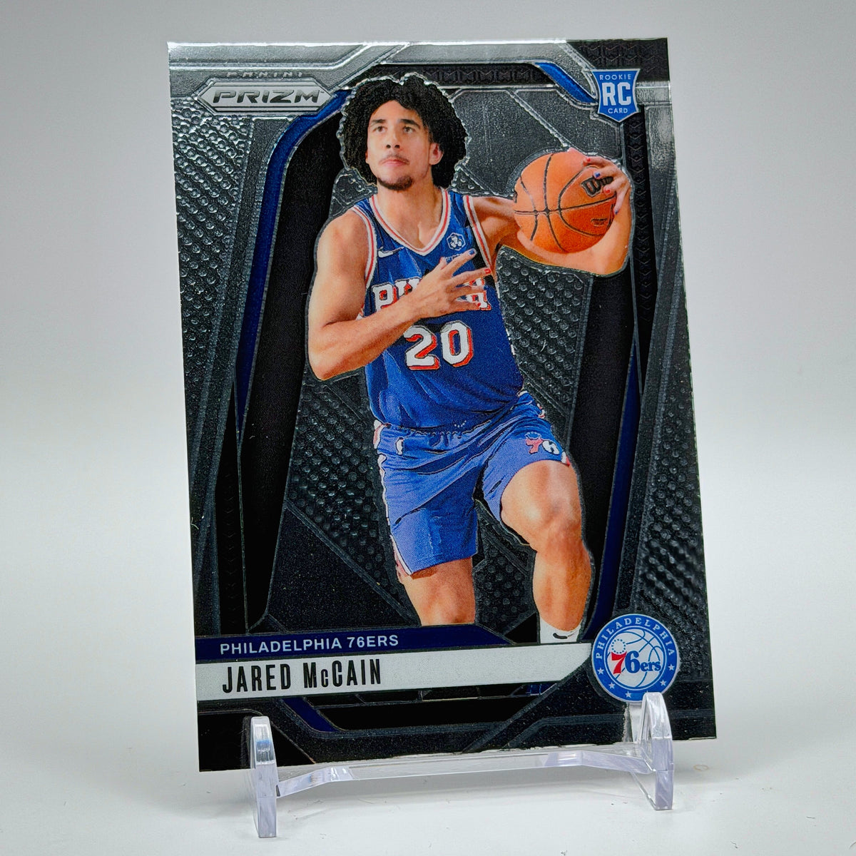 Jared McCain – 2024-25 Panini Prizm Base #222 – Philadelphia 76ers - front